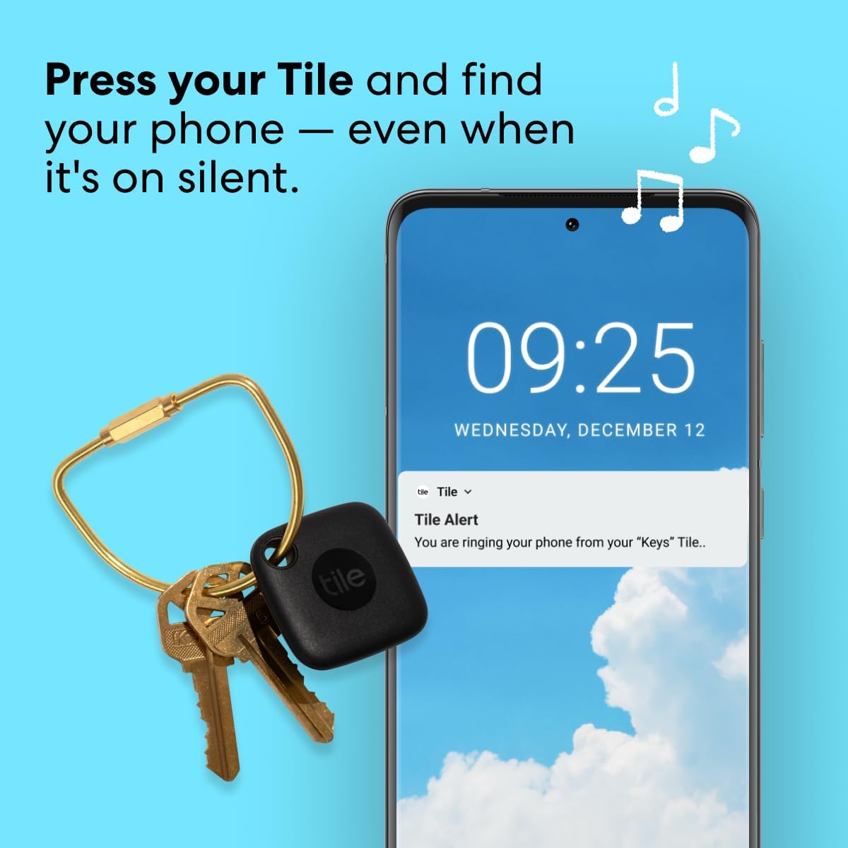 Tile Mate (2022) Bluetooth Item Finder, 1 Pack, 60m finding range, works with Alexa & Google Home, iOS & Android Compatible, Find your Keys, Remotes & More, Black