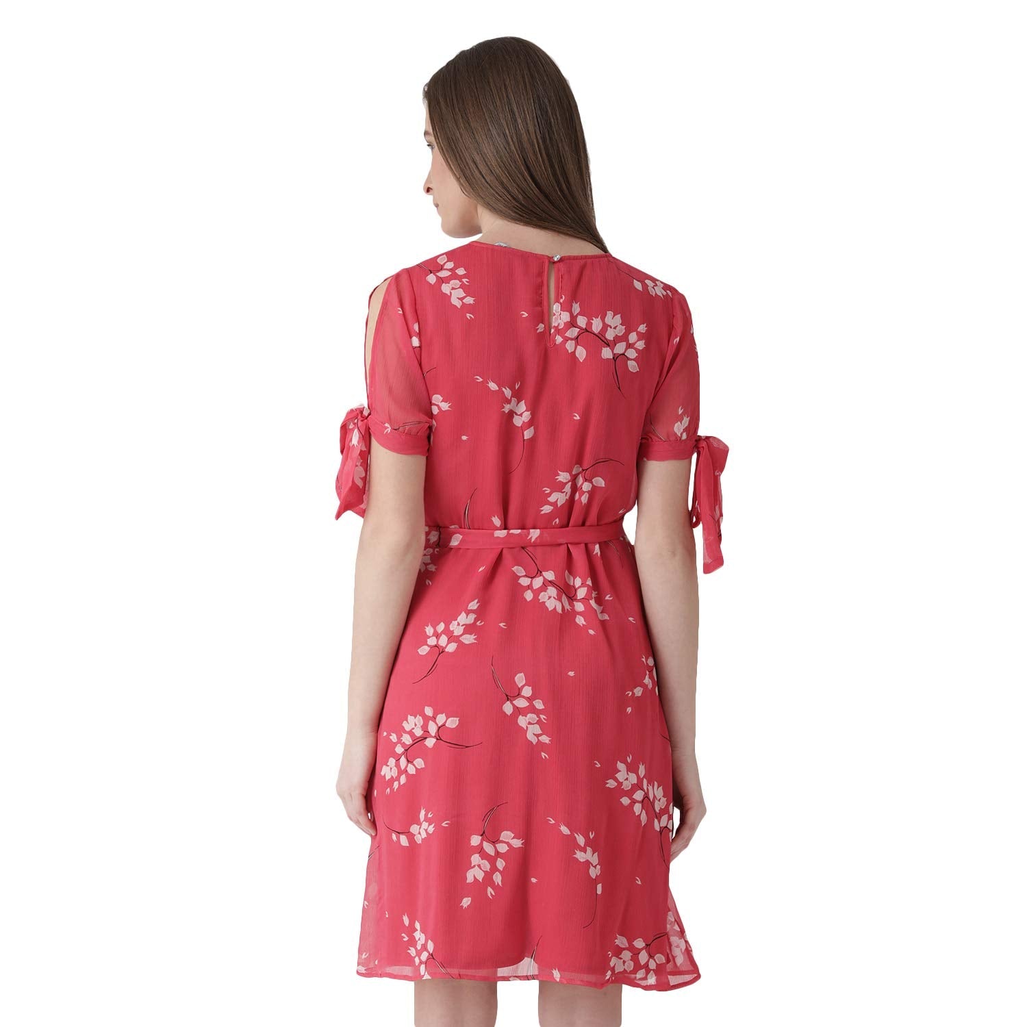 Styleville.in Polyester Fit and Flare Casual Dress.Pink.L