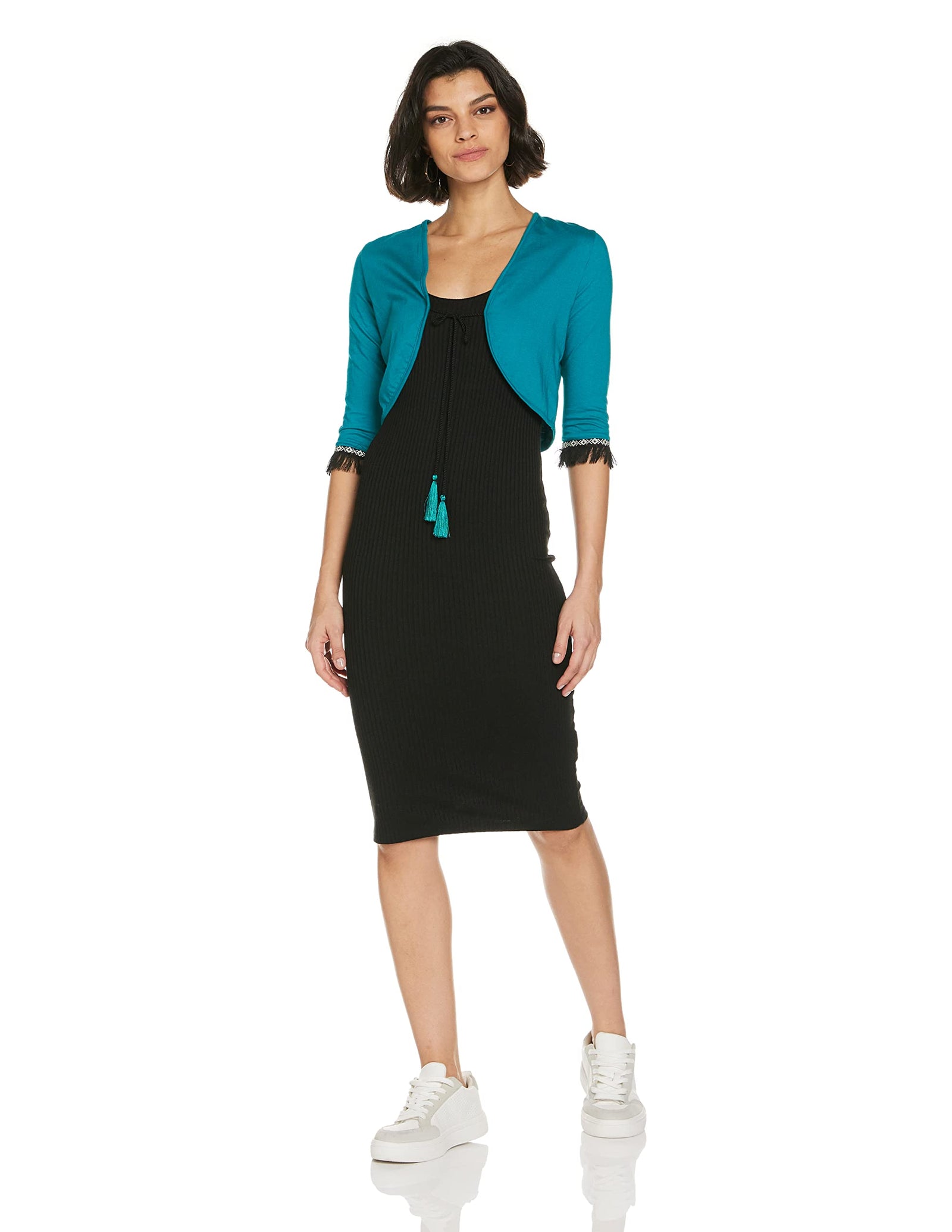 KRAVE Solid Casual Womens Shrug Regular Cotton Lightweight Jacket