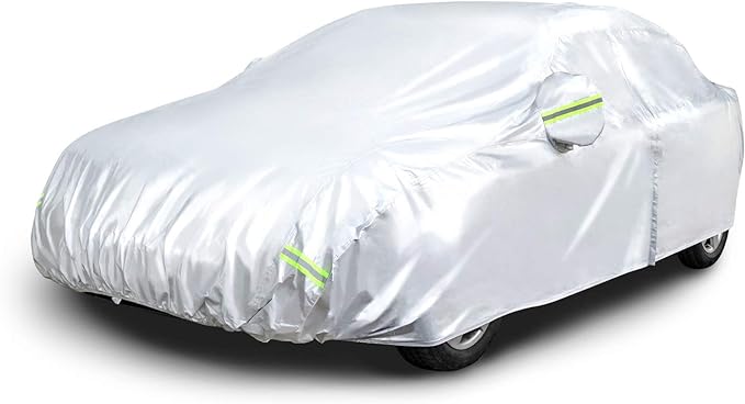 Silver Weatherproof Car Cover - PEVA with Cotton, Sedans up to 4.06 M