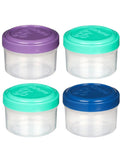 Sistema Dressing To Go Containers Set of 4, Pink, Green, Purple & Blue - H3.74 x W1.89 x D 2.79 inches