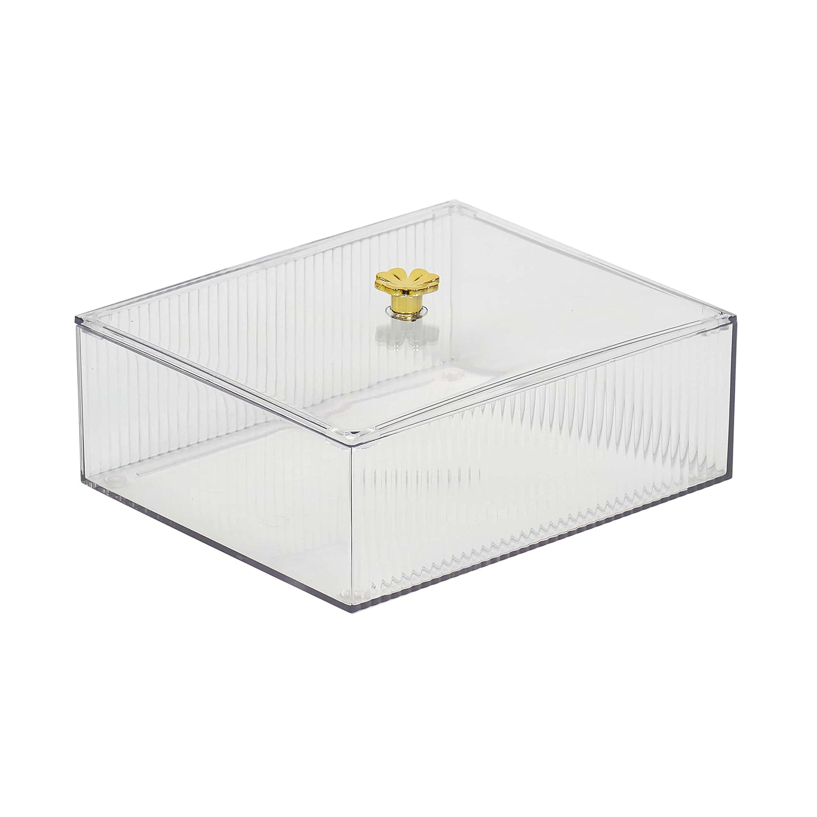 Homesmiths Clear Storage Box, Transparent - Organize Jewellery, Office Supplies, Craft Supplies - L18 x W15 x H7.5 cm