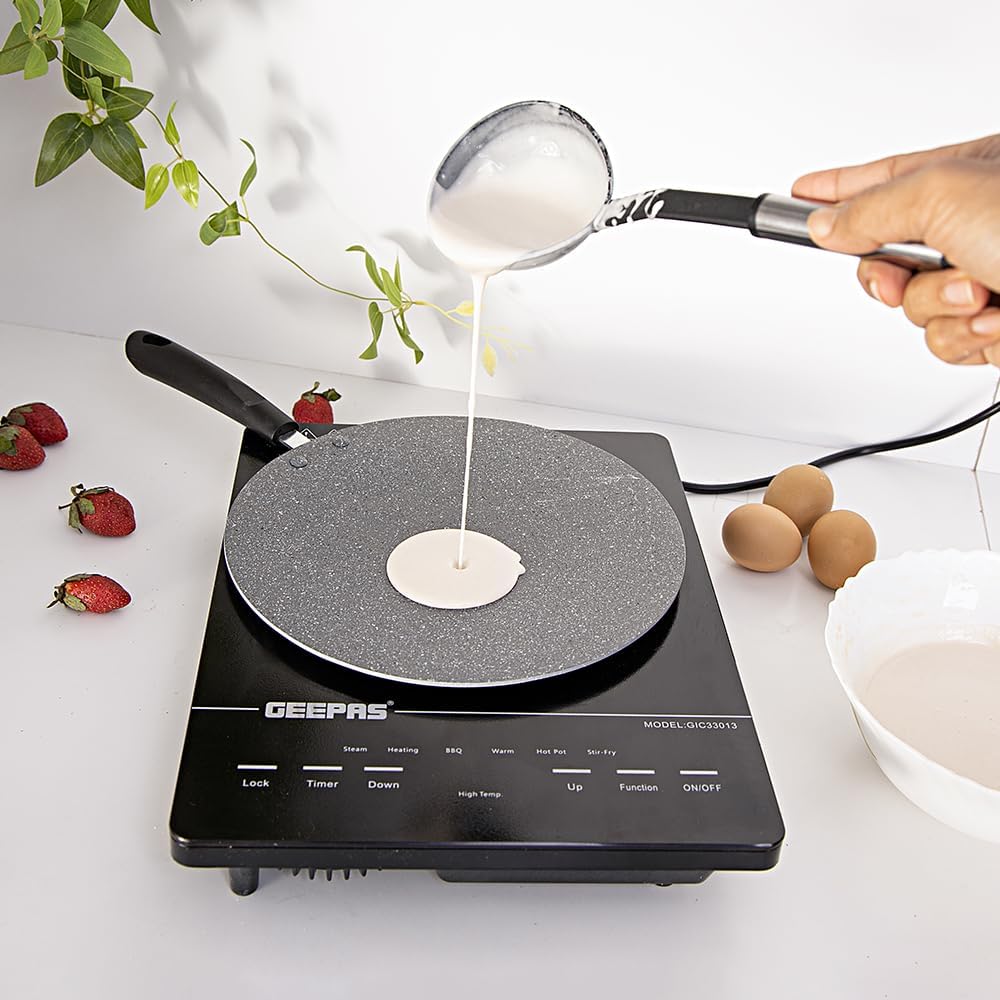 Geepas 4 Digit LED Display Digital Infrared Cooker, GIC33013 | 8 Temperature Settings | 3hrs Programmable Timer | 2000W Ceramic Heating Element