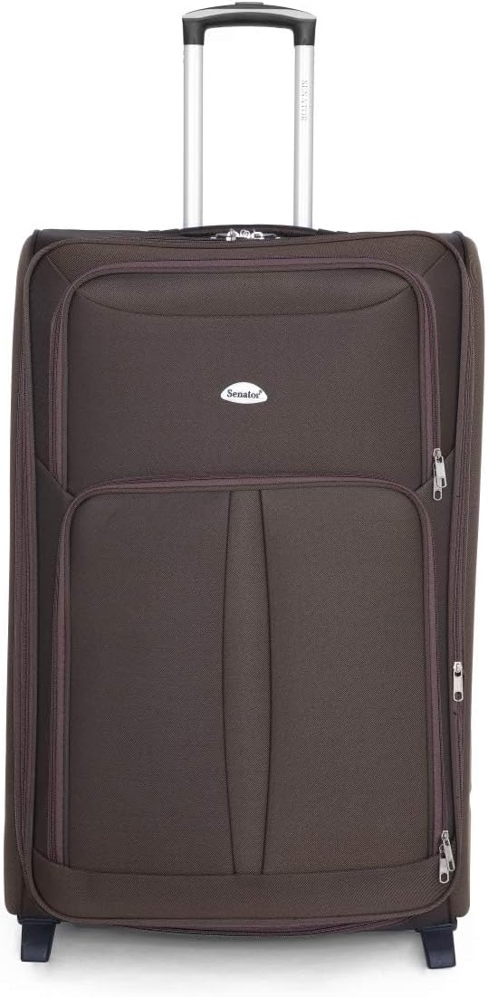 Senator Soft-Shell Carry on Luggage 20 Inches Small Suitcase for Unisex KH108 | Ultra Lightweight Expandable EVA With Wheels 2 (Carry-On 20-Inch, Brown)