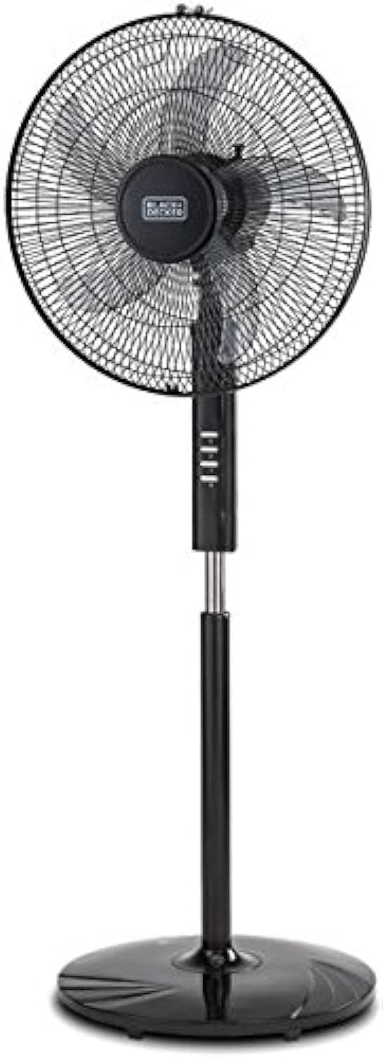 Black & Decker 60W Stand Fan 16 Inch Diameter, 90° Wide Swing 3 Speeds Plus Modes And 5AS Blade, For The Perfect Temperature FS1620-B5