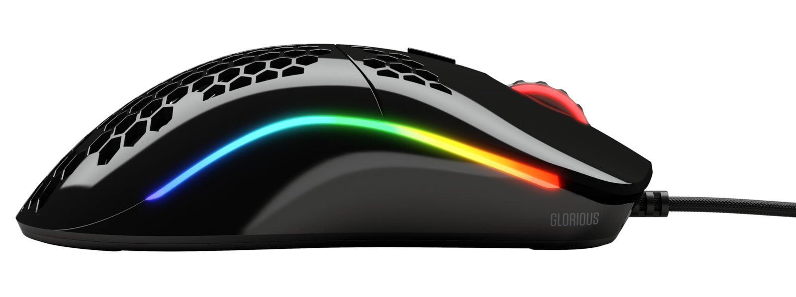 Glorious Gaming Mouse - Model O Minus 58 g Superlight Honeycomb Mouse, Glossy Black Mouse, USB Gaming Mouse