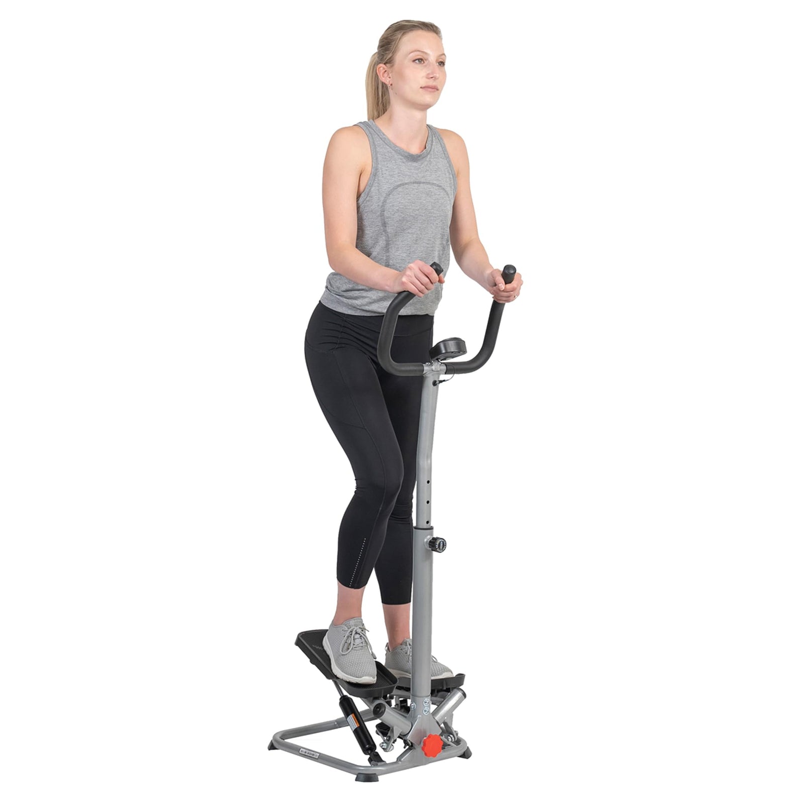 Sunny Health & Fitness Mini Stepper for Exercise Low-Impact Stair Step Cardio Equipment with Resistance Bands, Digital Monitor, Optional Twist Motion Stepper and stepper with Handlebar