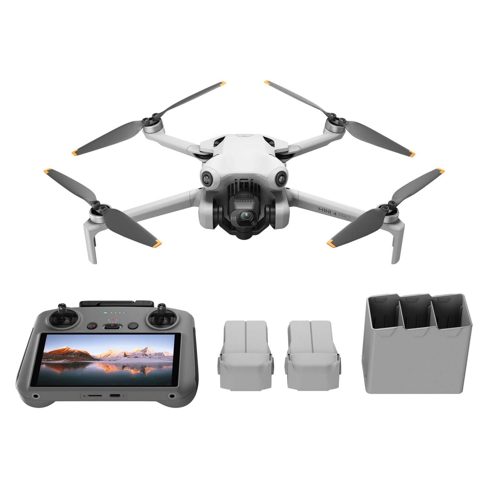 DJI Mini 4 Pro Fly More Combo Plus (DJI RC 2), Folding Mini-Drone 4K HDR Camera, 2 Extra Intelligent Batteries Plus for 45-Min Flight Time, MOIAT Certified - UAE Version