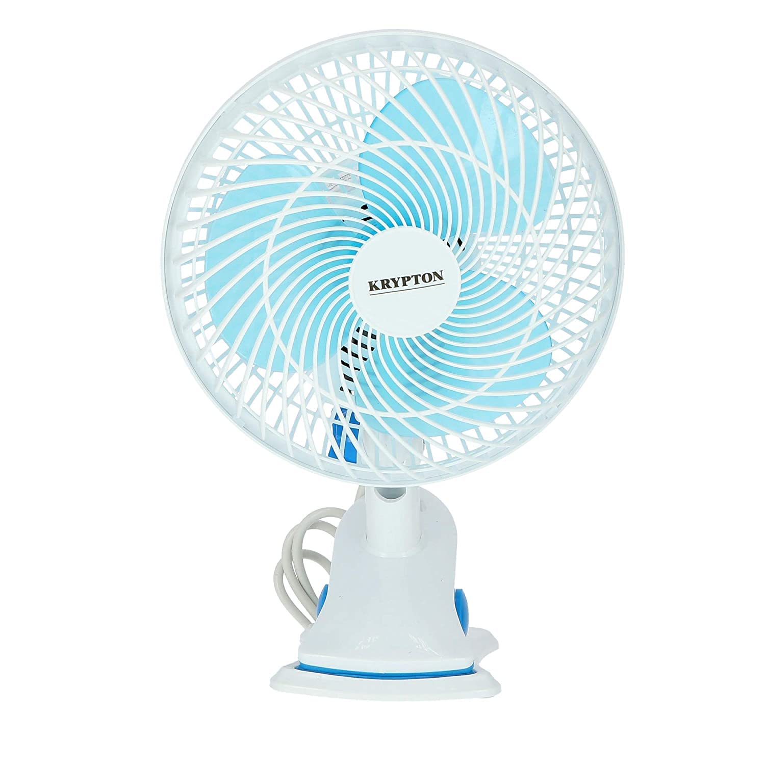 Krypton Table Fan, 8 Inch, Blue/White