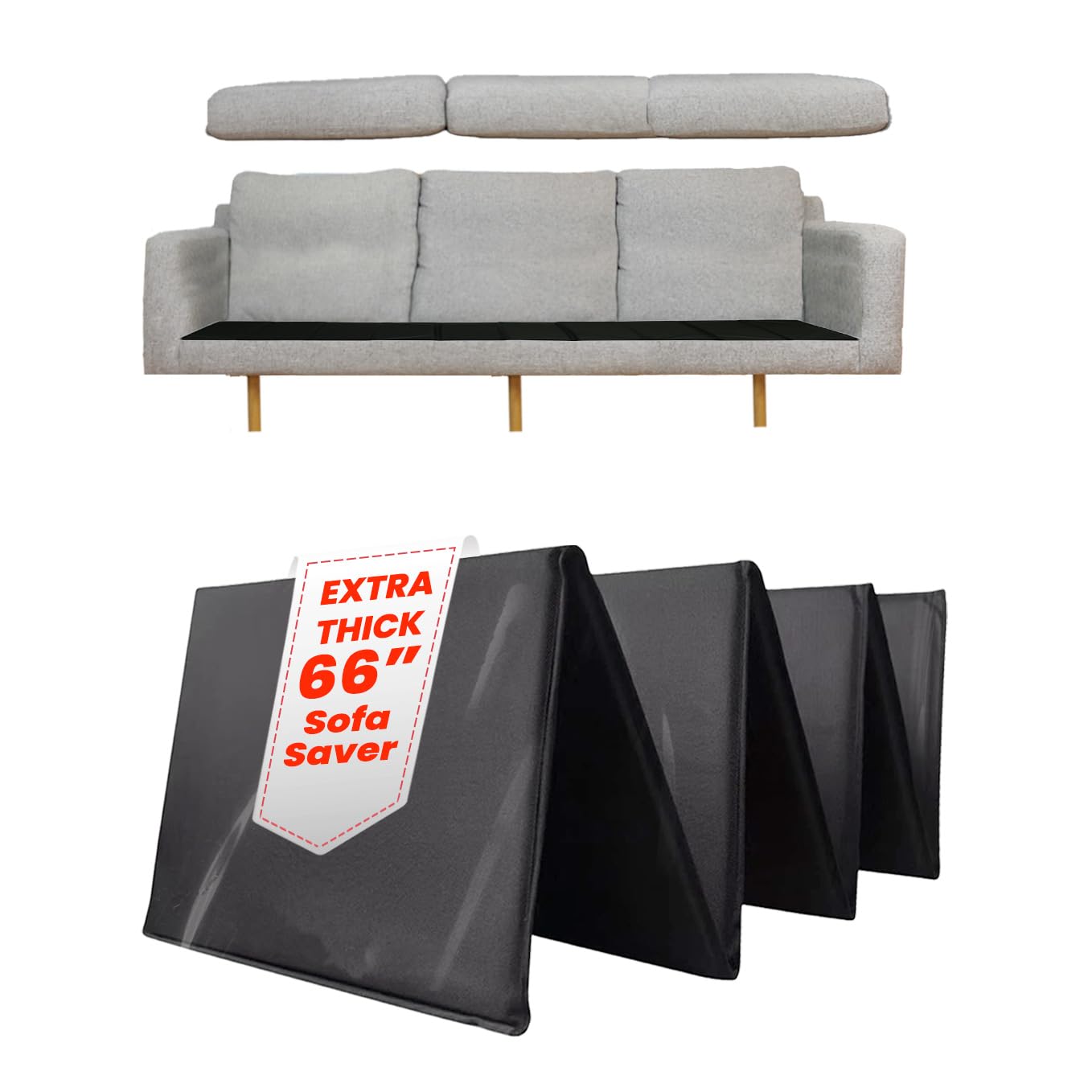 LAMINET Deluxe Extra Thick Sagging Furniture Cushion Support Insert| Seat Saver| New and Improved| Extend The Life of Your Sofa| 60% Thicker - Sofa - 17