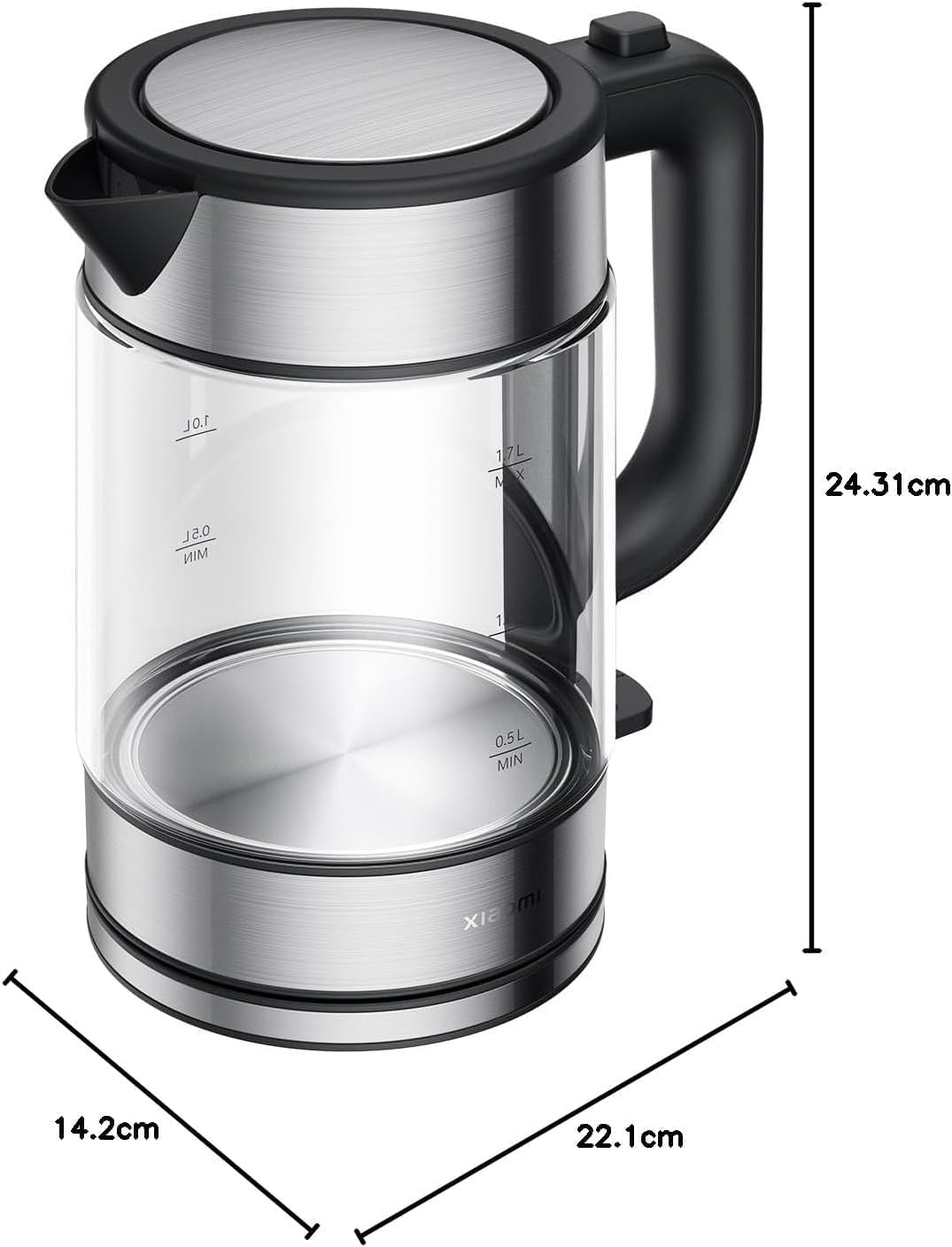 Xiaomi Electric Glass Kettle |1.7 Liters Large Capacity |5 Minutes Boil with 2200W high power output | LED light display Heating indicator