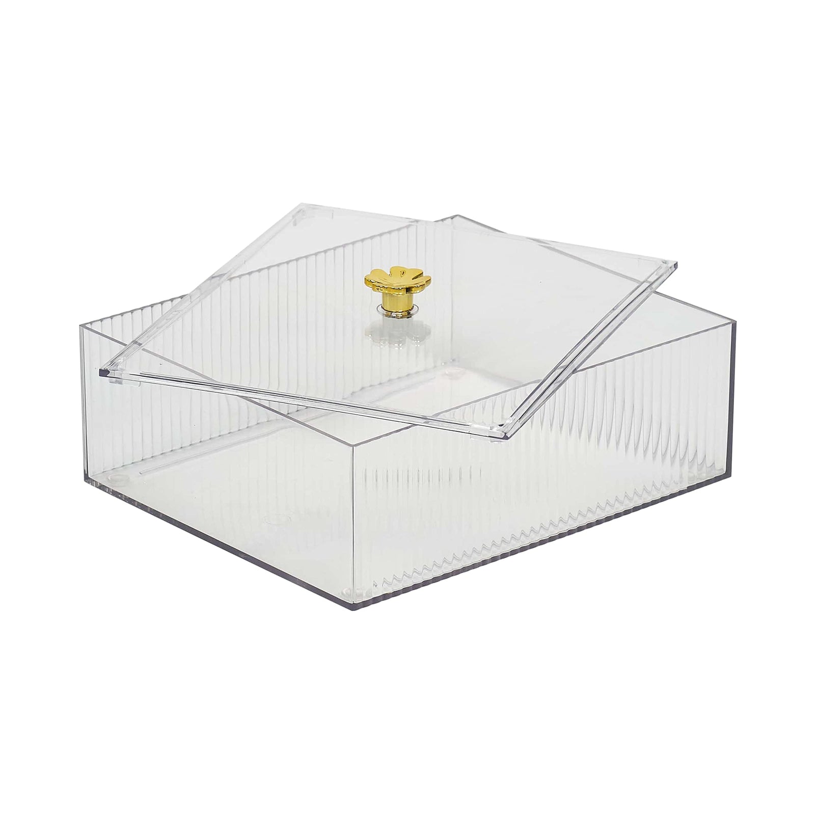 Homesmiths Clear Storage Box, Transparent - Organize Jewellery, Office Supplies, Craft Supplies - L18 x W15 x H7.5 cm