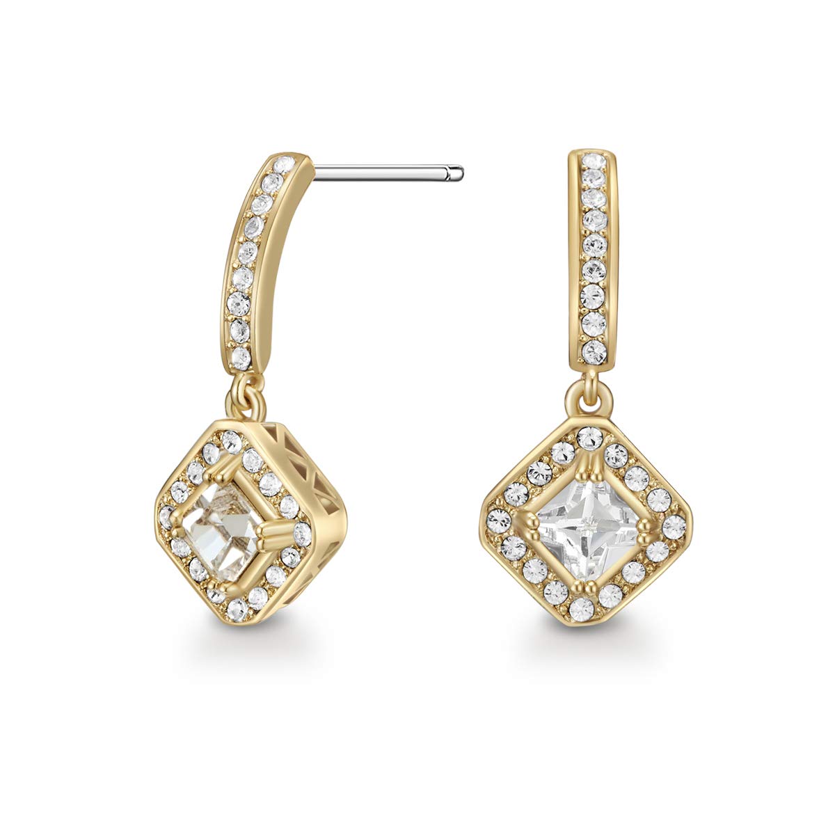 Mestige Women Glass Gold Elina Earrings with Swarovski Crystals