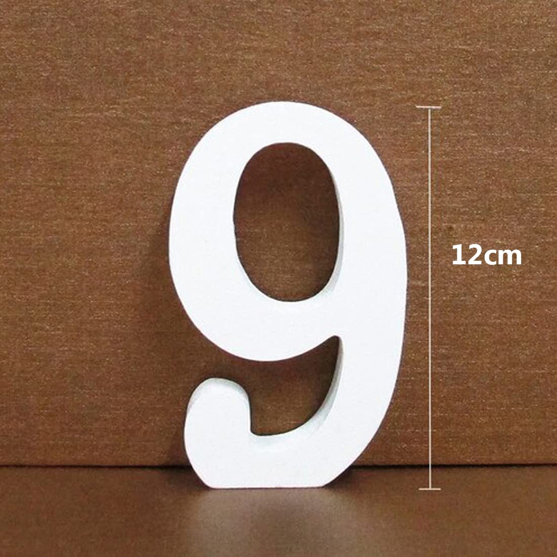 Rosymoment Wooden Number 9 Marquee for Party and Wedding Decor, 12 cm Length, Warm White (Number 9)