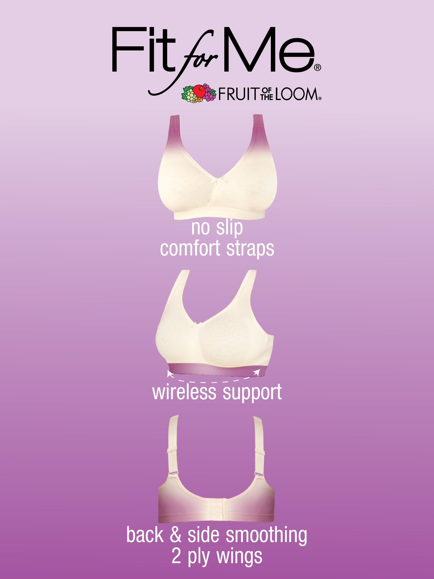 Fruit of the Loom Women's Soft Wireless Cotton Bra