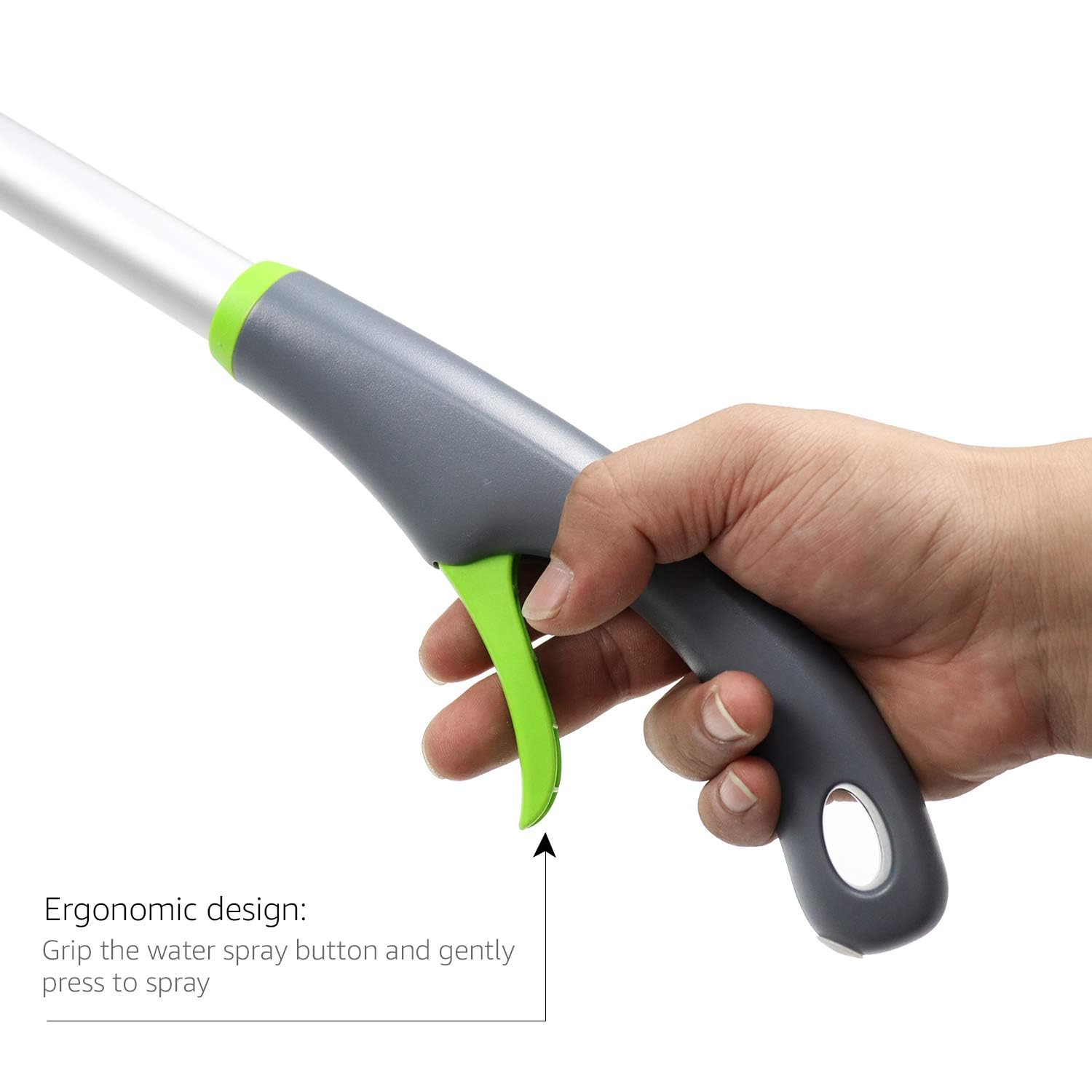 Amazon Basics Extendable Window Squeegee with Spray, Aluminum Extension Pole, 1.25 M to 1.75 M