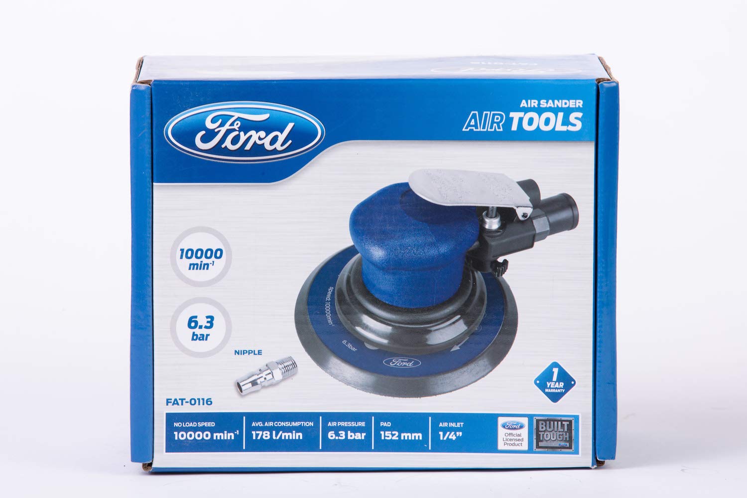 Ford 152Mm Air Sander Kit, PnEUmatic Random Orbital / Compressor Tool,Fat-0116