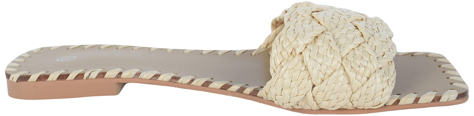 Pixi Braided Wide Strap Flat Slippers for Women