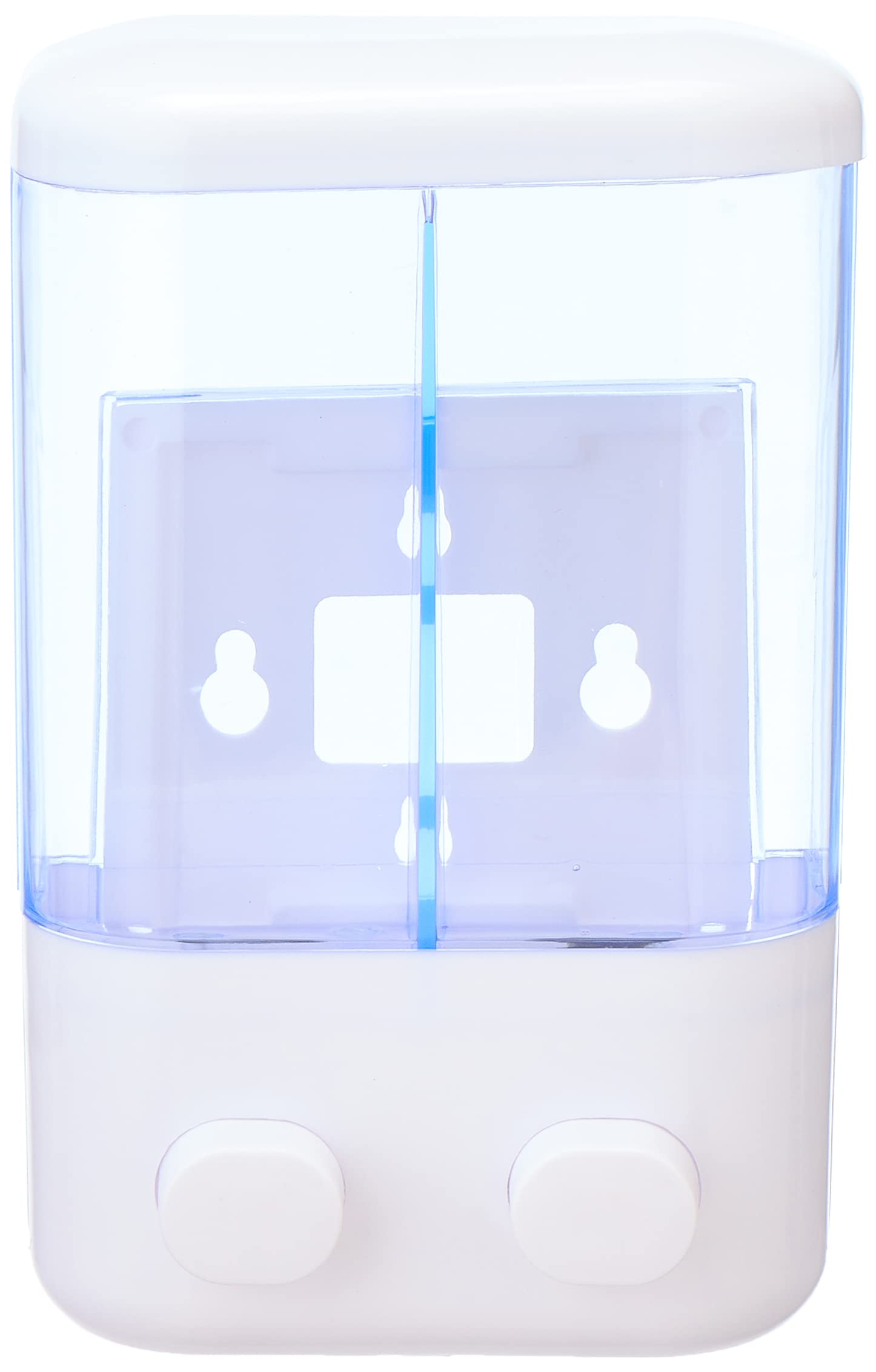 Double Clear Plastic Soap Dispenser (500ml * 2) - White