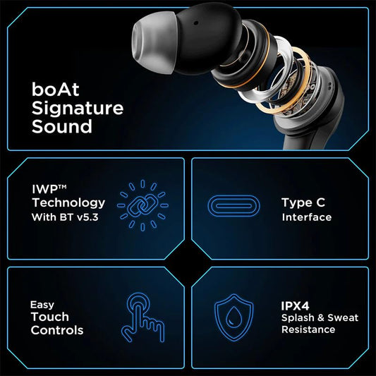 (Refurbished) boAt Immortal 131 in Ear Earbuds(Black Sabre)