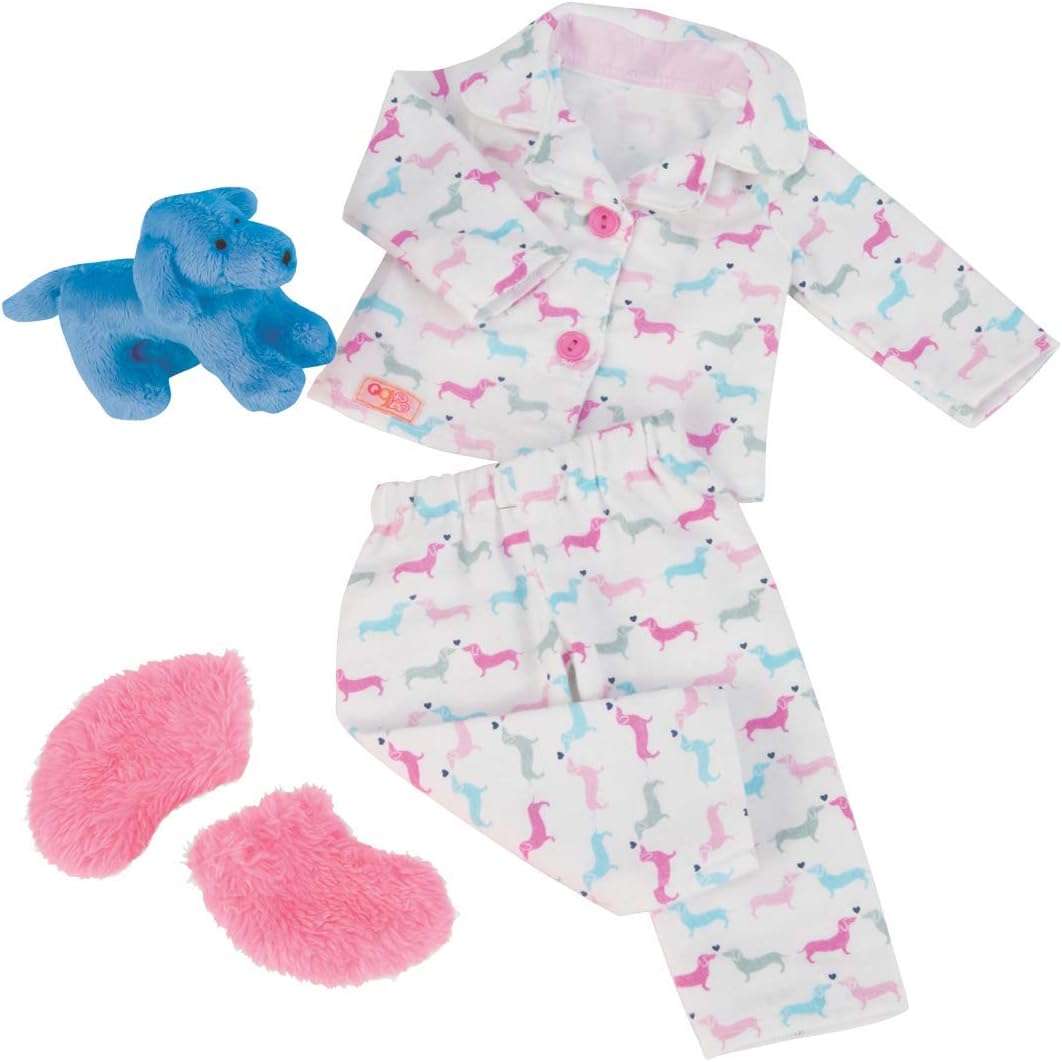 Our Generation BD30214Z Teckel Dog & Pyjama Counting Puppies Pj Outfit for 18" Dolls, Inch