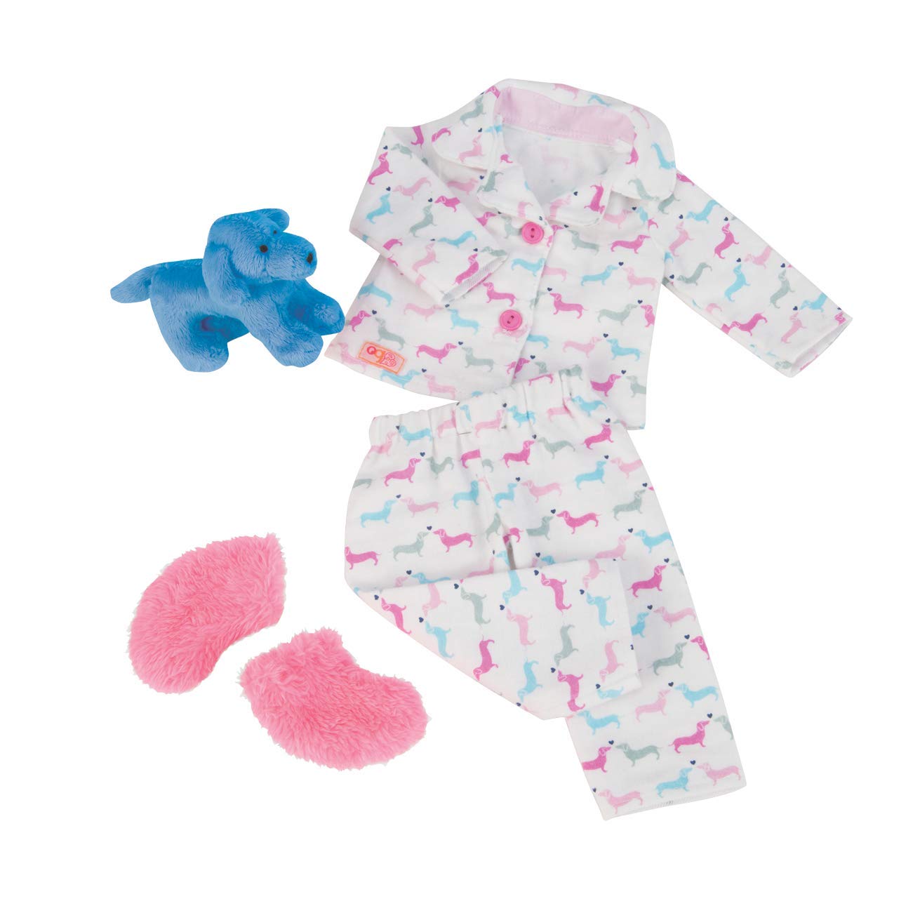 Our Generation BD30214Z Teckel Dog & Pyjama Counting Puppies Pj Outfit for 18" Dolls, Inch