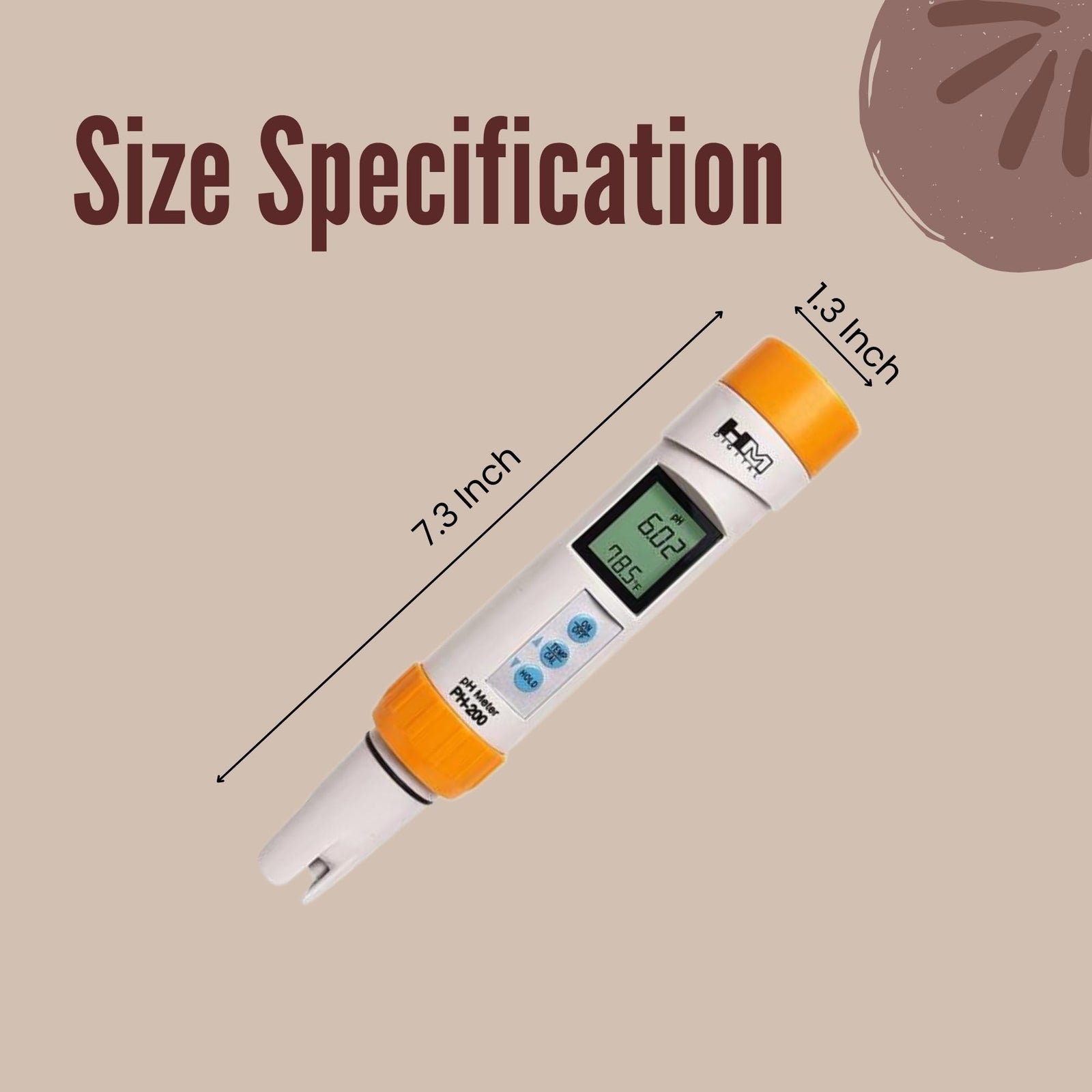 HM Digital PH-200 Waterproof pH Meter, 0-14.00 pH Range, 0.01 pH Resolution, +/- 0.02 pH Readout Accuracy
