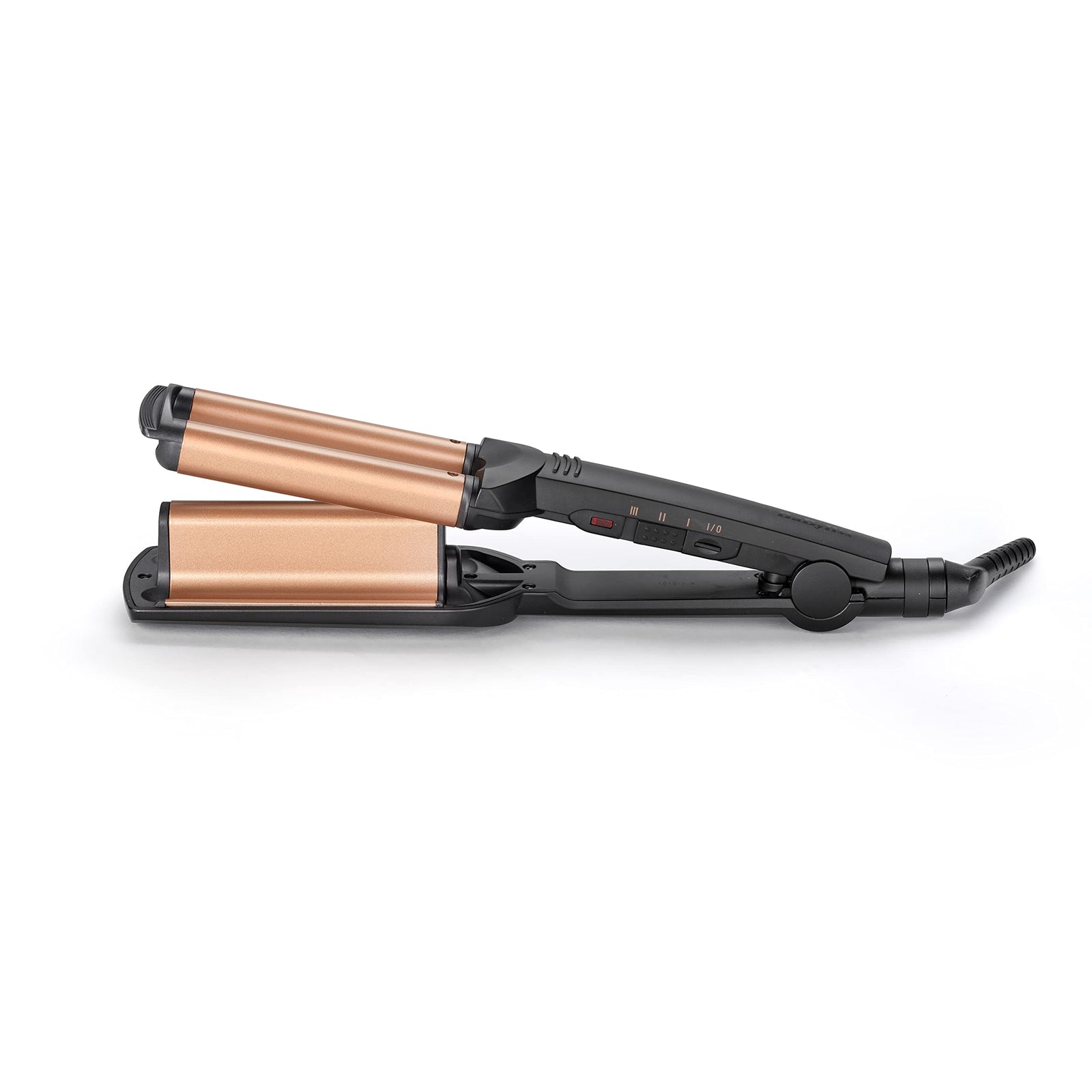 BaByliss Deep Waves Styler, 360-degree Swivel Cord For Ease Of Use, Floating Plates For Even Heat Distribution, Long-lasting Styling Results & Ceramic Heating Technology, 2447CUPSDE (Black)