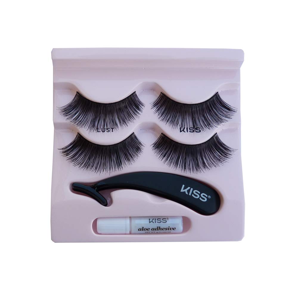 Kiss Haute Couture Eyelashes Duo Pack With Applicator Khld03, 2 Pair