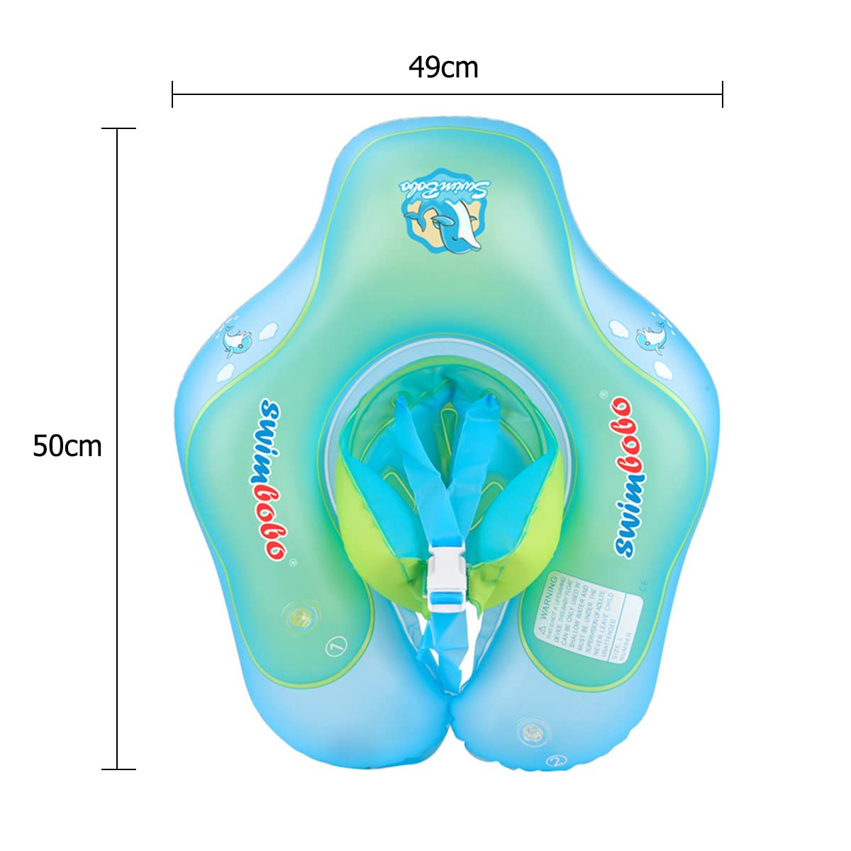 ECVV Inflatable Baby Swimming Float Ring with Safety Support Bottom Toddler Pool Float Swimming Pool Accessories for Age of 3-10 Months