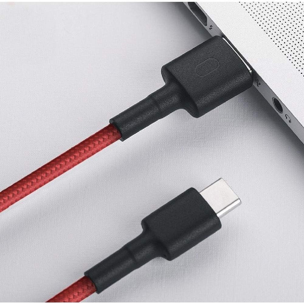 Xiaomi Mi Usb-C To Usb-C Cable [5A/100W] [Sync] [Fast Charge] Flexible [480Mbps] - For Smartphones/Powerbanks/Dji/Gps/Dvr/Gopro/Computers - Braided Made Of Tpe - 1M/3Ft - Red