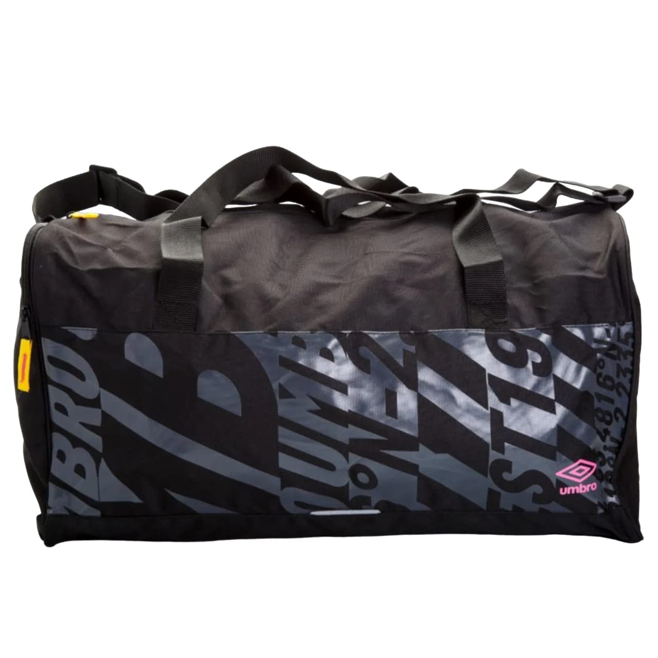 UMBRO Axis Medium Holdall for Unisex – Black/Safety Yellow/Knockout Pink, Size M