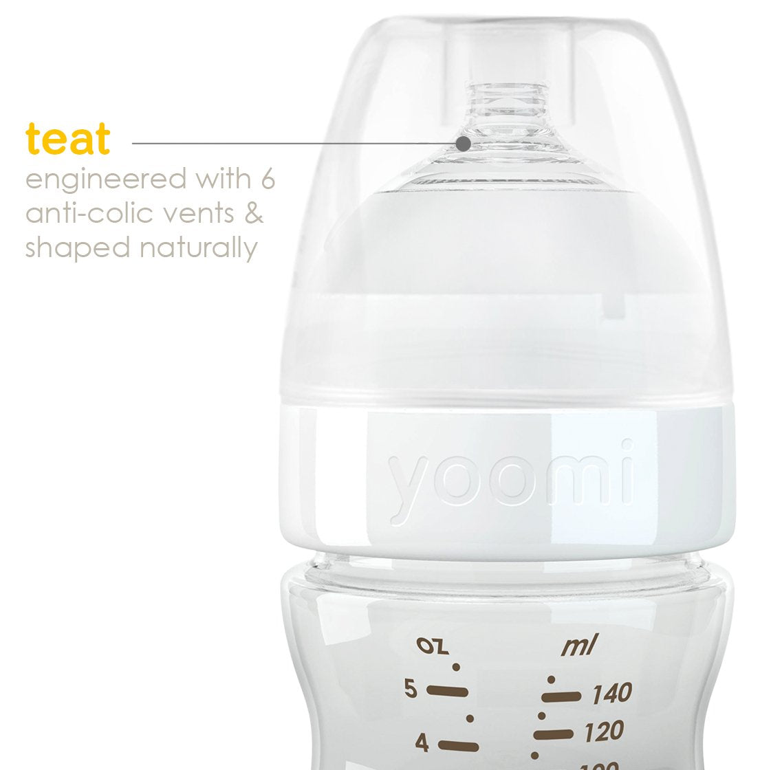 Yoomi 5oz/140ml feeding bottles (pack of 2)