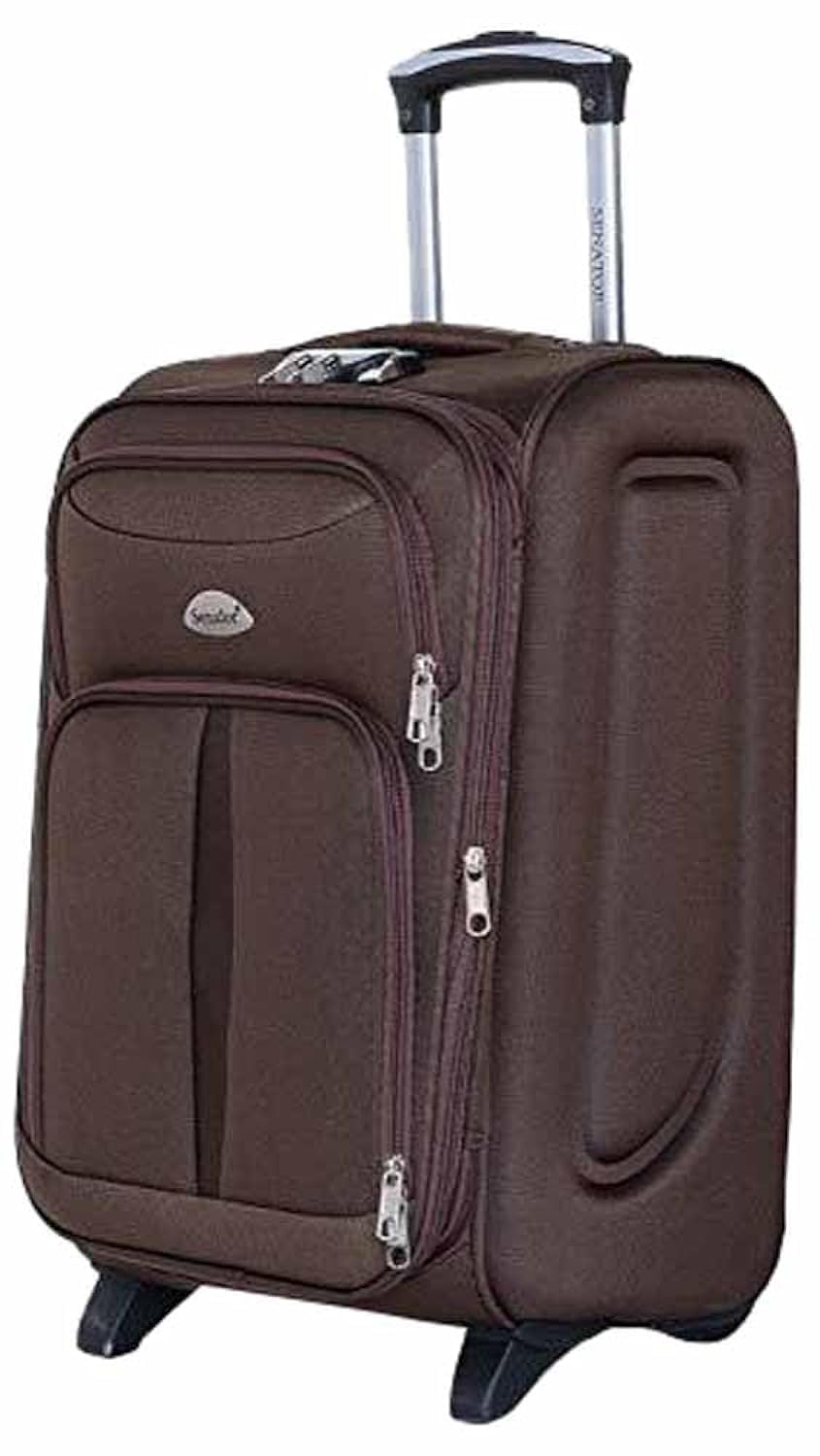 Senator Soft-Shell Carry on Luggage 20 Inches Small Suitcase for Unisex KH108 | Ultra Lightweight Expandable EVA With Wheels 2 (Carry-On 20-Inch, Brown)