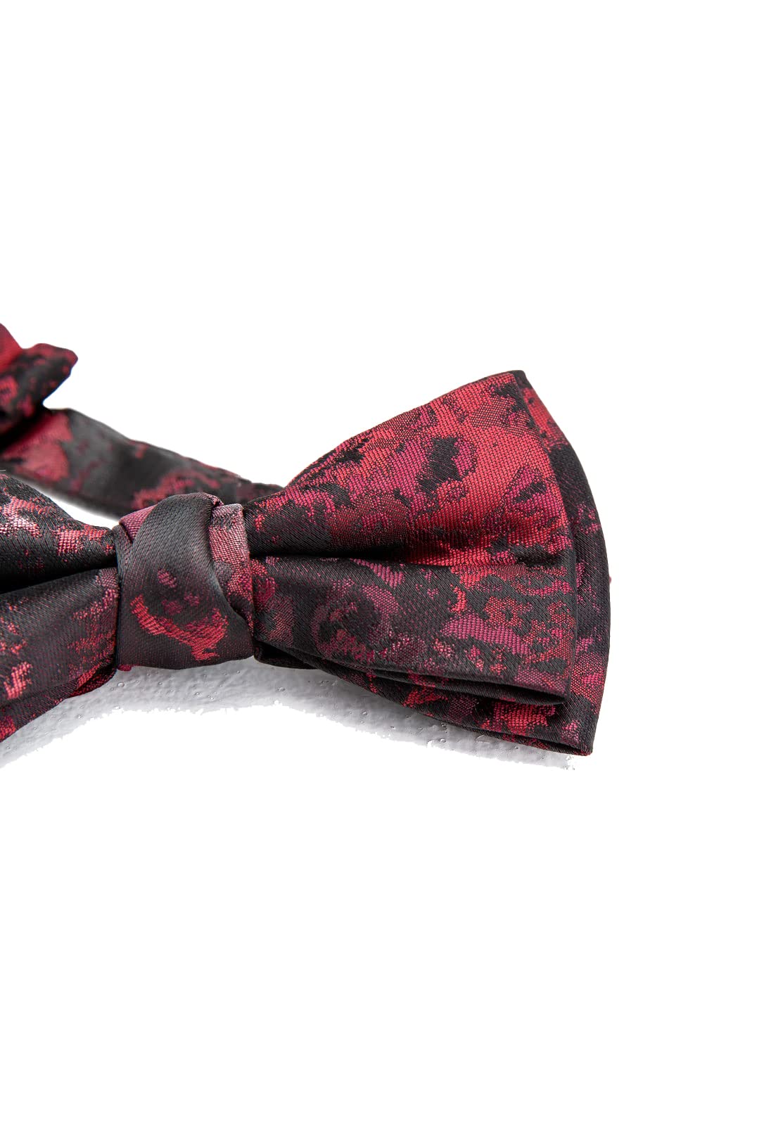 Tie Dye Multi-Color Bow Tie - Black & Burgundy - Black/Burgundy - One Size