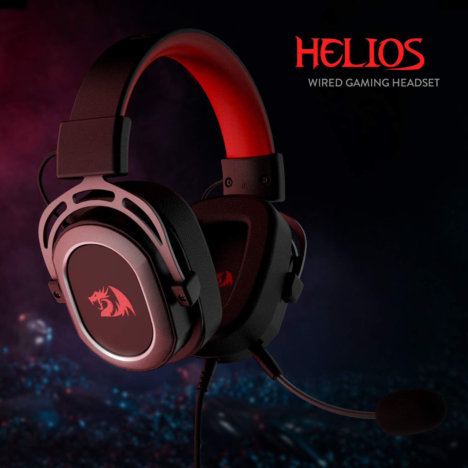 Redragon H710 Helios Wired Gaming Headset - 7.1 Surround Sound - Memory Foam Ear Pads - 50Mm Drivers - Detachable Microphone - Multi Platform Headphone - Works With Pc/Ps4/Switch