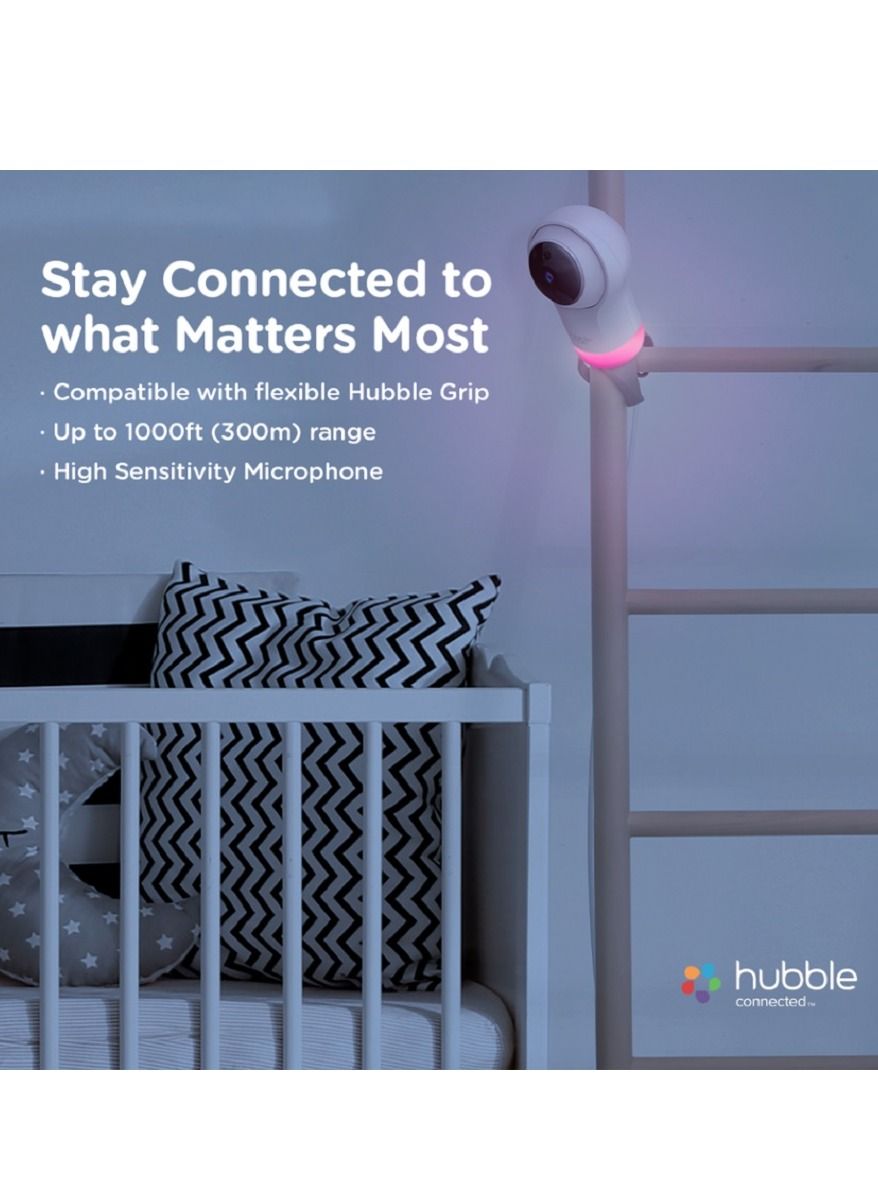 Hubble Connected Hubble Connected Nursery Pal Glow - Smart Baby Monitor for Infants / Babies with Wireless Security Video Camera for Nursery - 2-Way Talk, Sleep Trainer, Infrared Night Vision -White