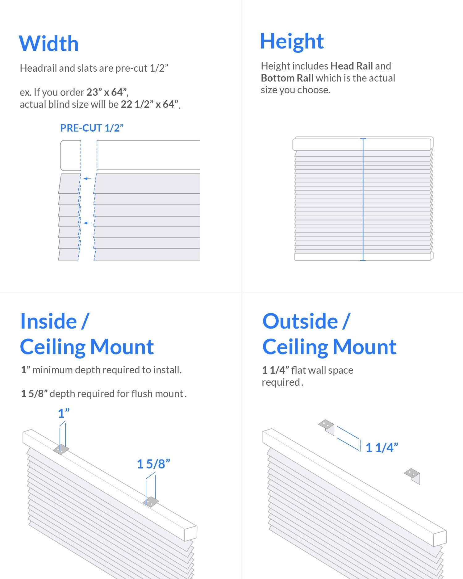 CHICOLOGY Blinds for Windows, Mini Blinds, Window Blinds, Door Blinds, Blinds & Shades, Camper Blinds, Mini Blinds for Windows, Horizontal Window Blinds, Gloss White, 12