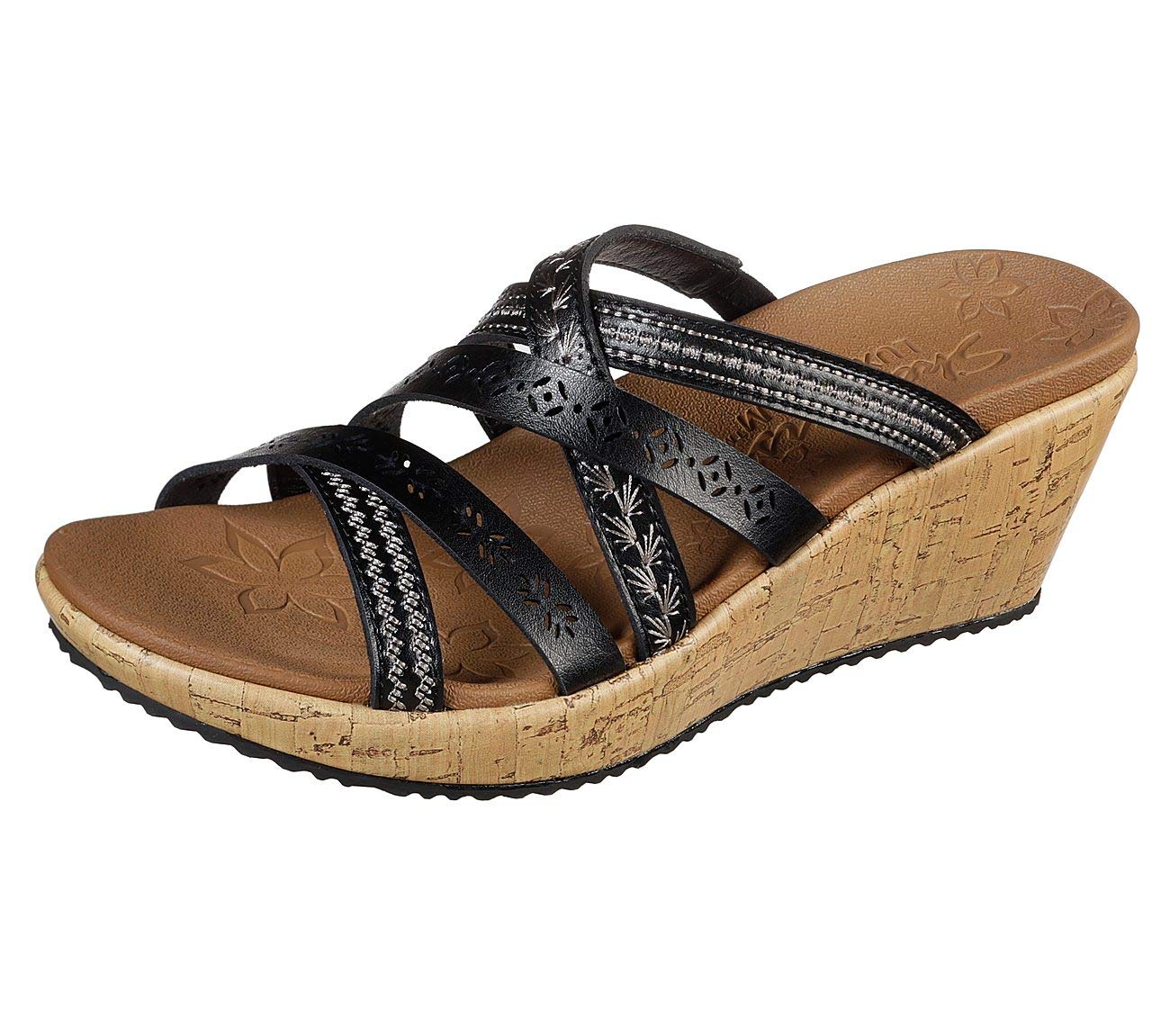 Skechers BEVERLEE - TIGER POSSE Women's Wedge Sandal - Black