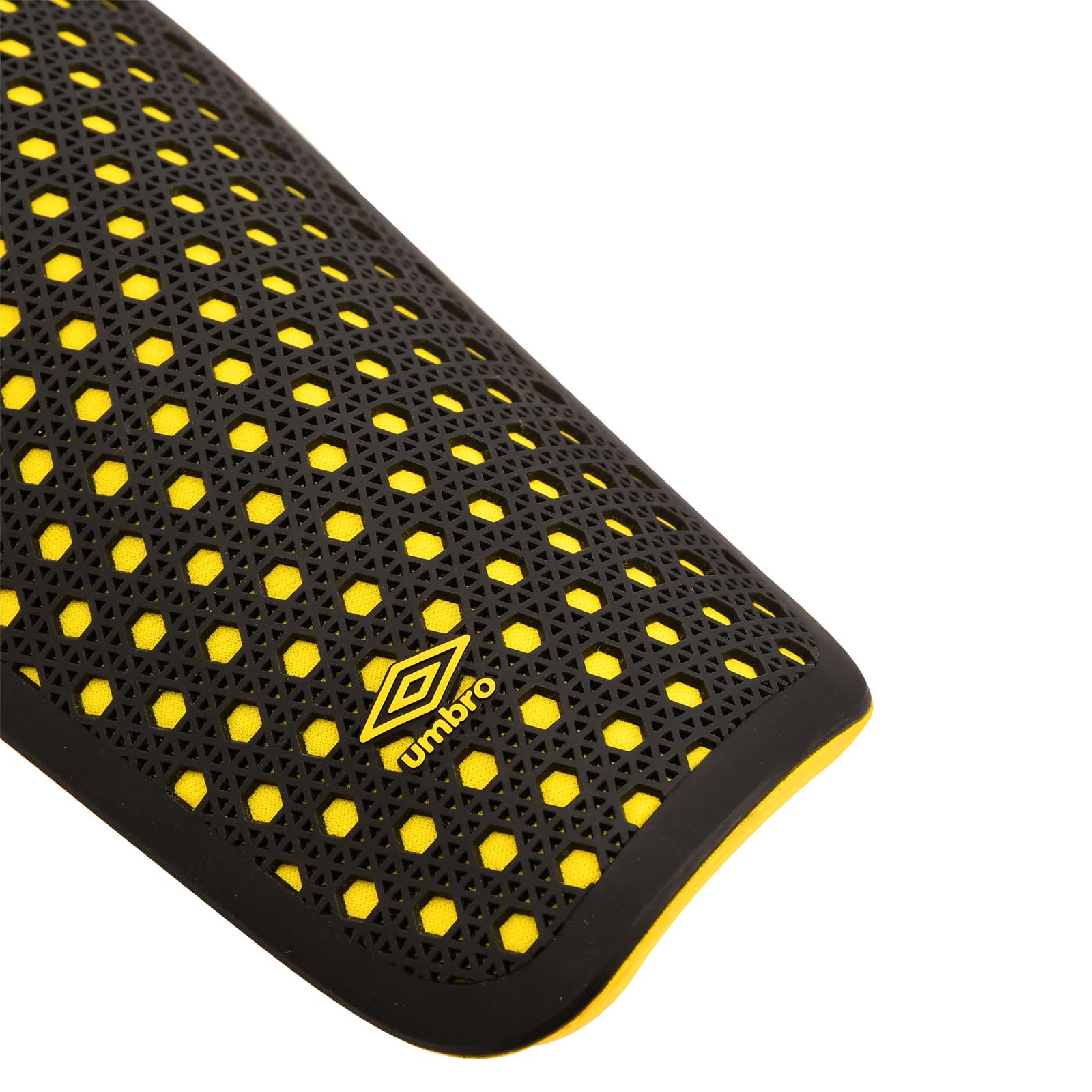 Umbro Front Logo Two-Tone Sports Shin Guard, Yellow & Black