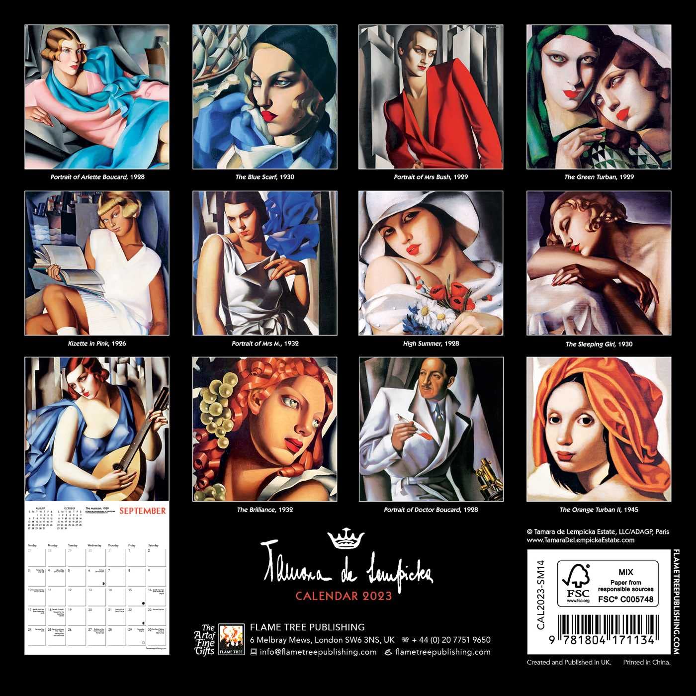 Tamara de Lempicka Mini Wall Calendar 2023 (Art Calendar)