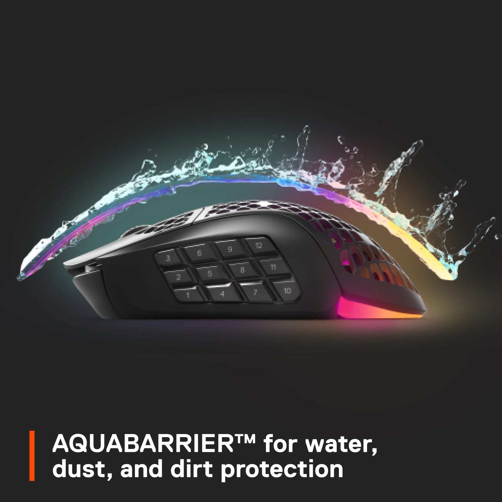 SteelSeries Aerox 9 Wireless Gaming Mouse – Ultra Lightweight MMO/MOBA – 89g – 18 Programmable Buttons – Bluetooth/2.4 GHz – IP54 Water Resistant – 180 Hr Battery, Black