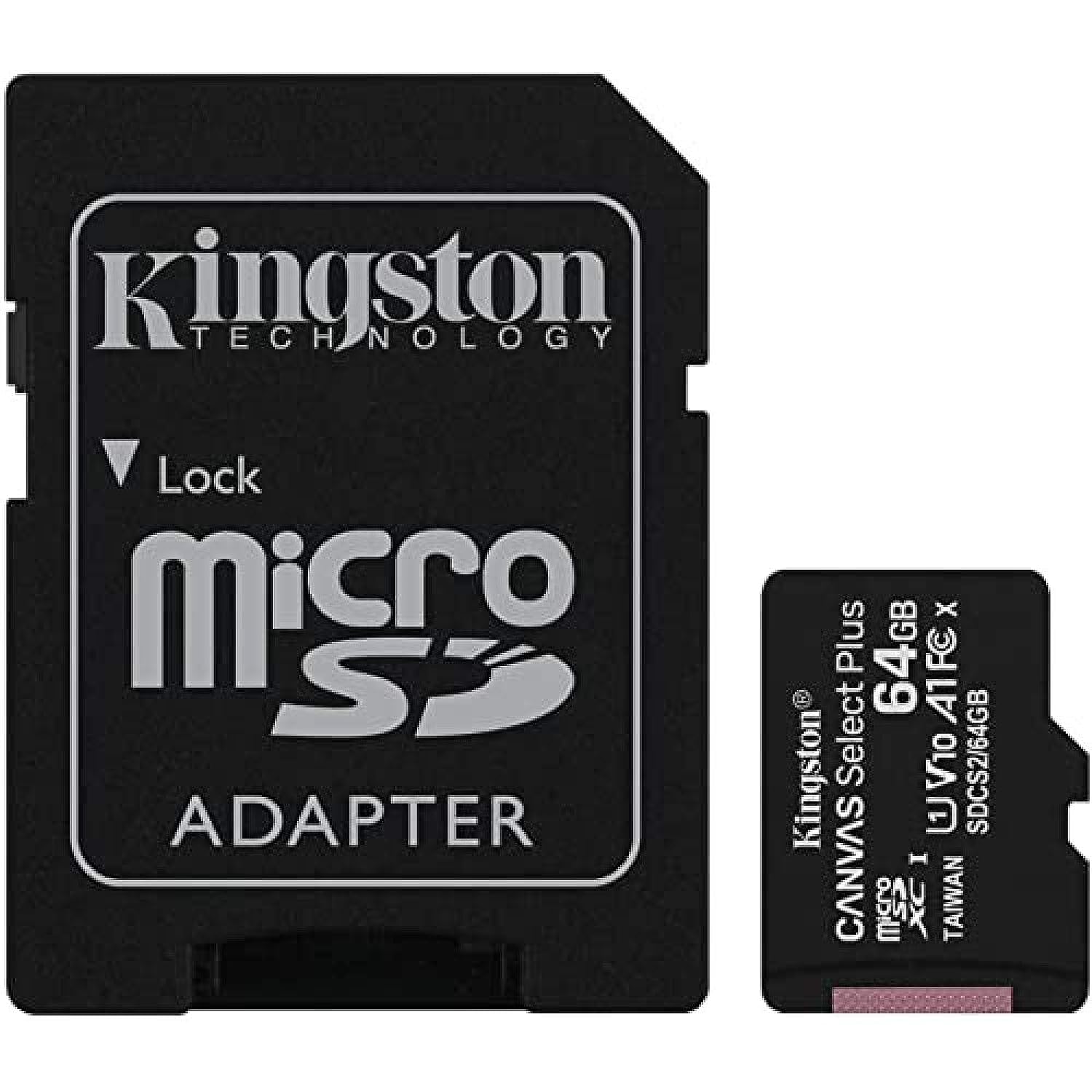 Kingston 64GB microSDXC Canvas Select Plus Memory Card with Adapter - SDCS2/64GB