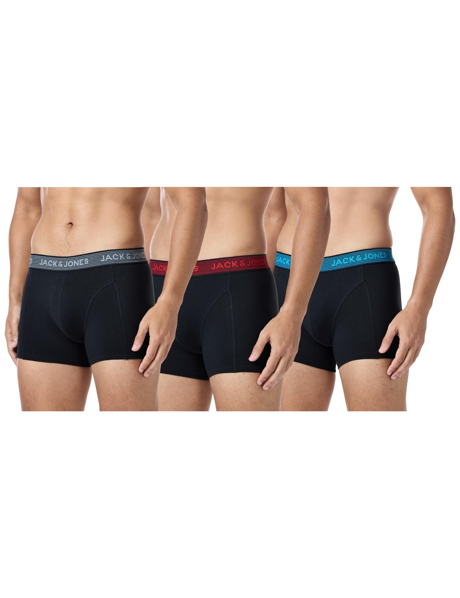 Jack & Jones Men's Jacwaistband Trunks 3 Pack Noos Trunks.BLACK.L