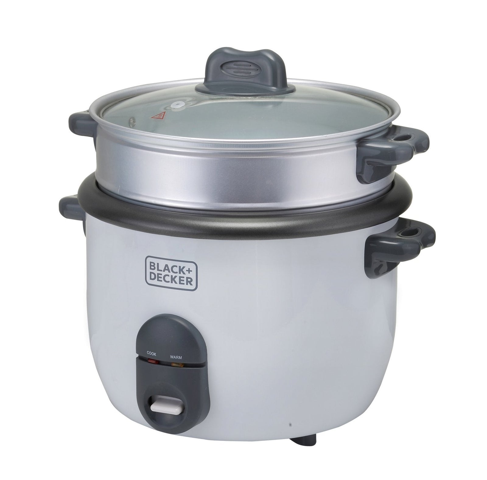 Black & Decker Rice Cooker, 700W Power, 1.8L, Removable Non-Stick Bowl & Steaming Tray with Water Level Indicator, Glass Lid & Cool Touch for Healthy Meals, Easy to Use, , RC1860-B5