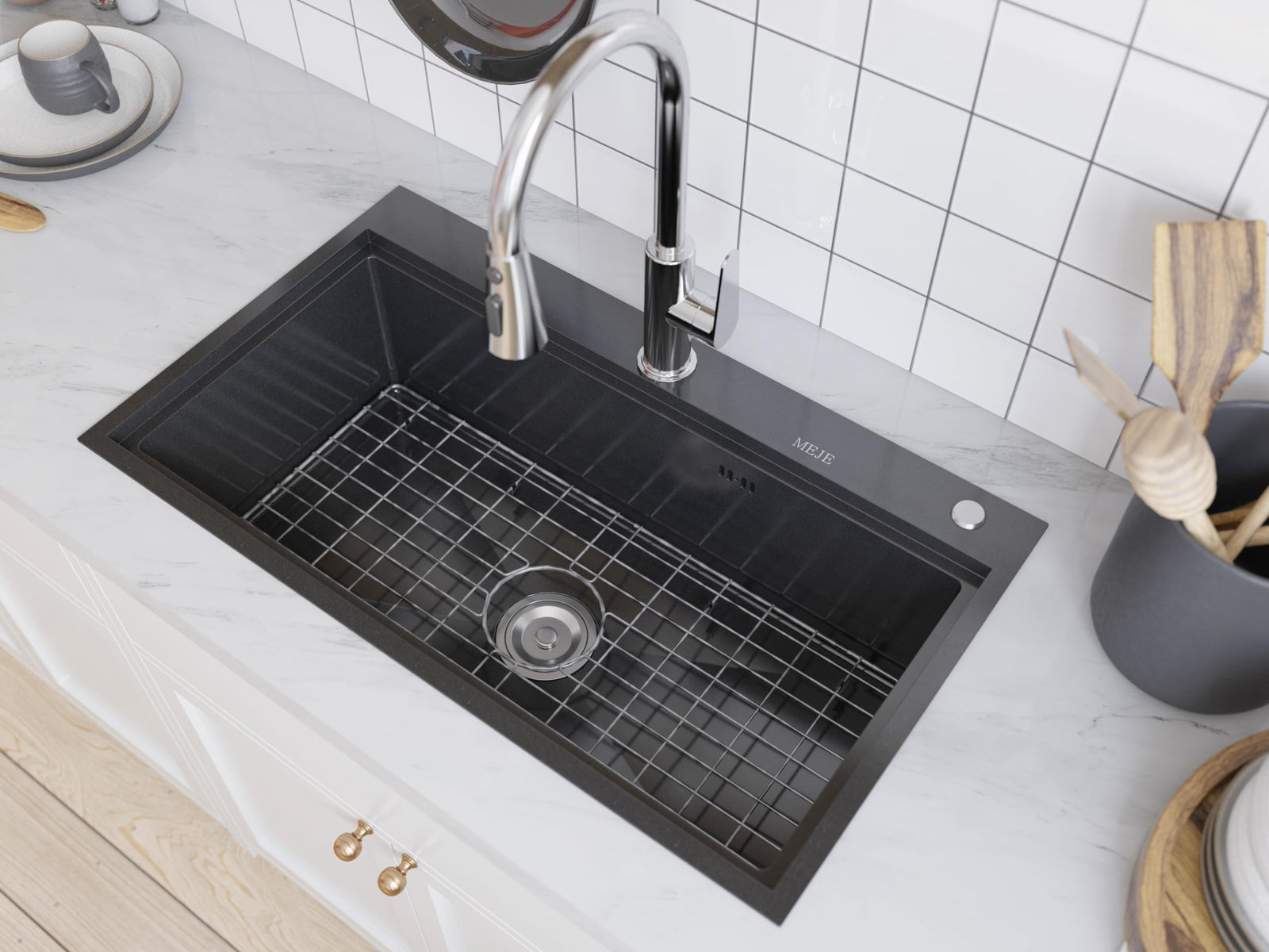 Black Stainless Steel Workstation Kitchen Sink