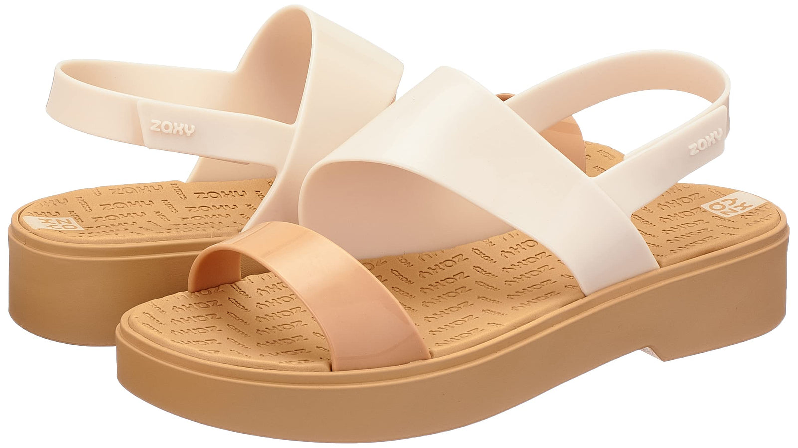 Zaxy back flatform sandal nude rubber flip flop for women