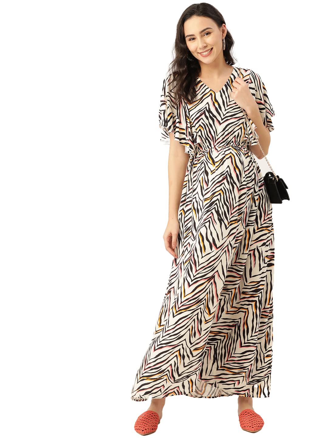 Momstory Women Concealed Zip For Easy Nursing Gathers Dress In Viscose Fabric (Vdrfn502192)