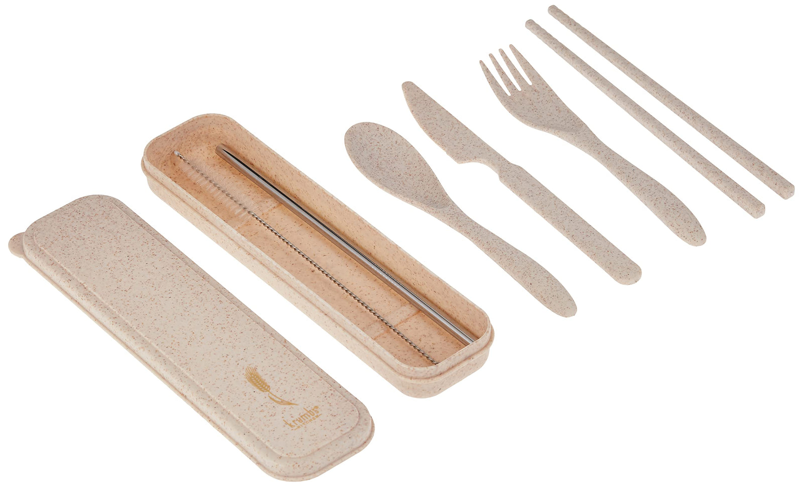 Krumbs Kitchen on The Go Wheat Straw Utensil Set, Assorted