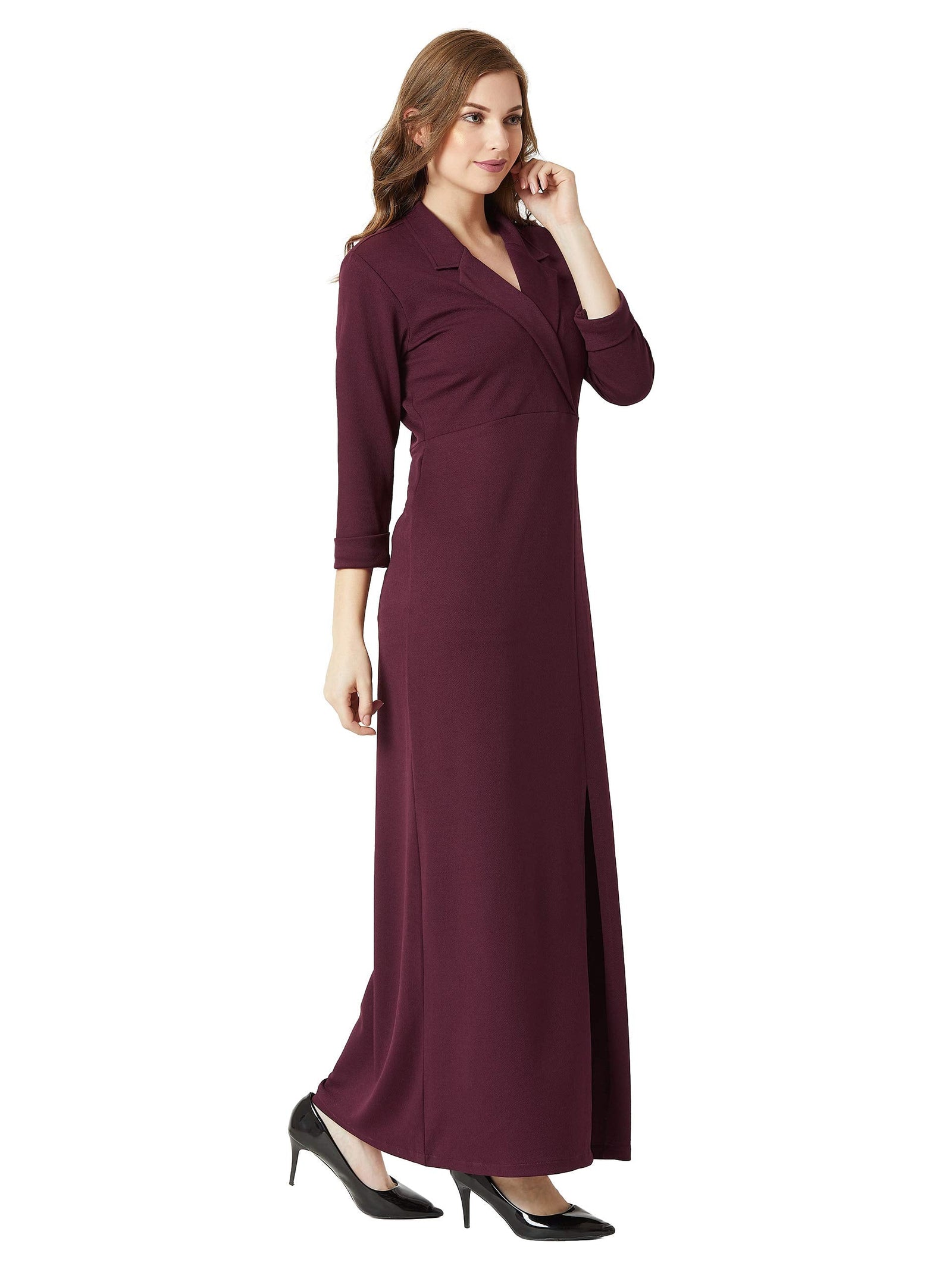 Miss Olive Women's Crepe A-line Maxi Dress